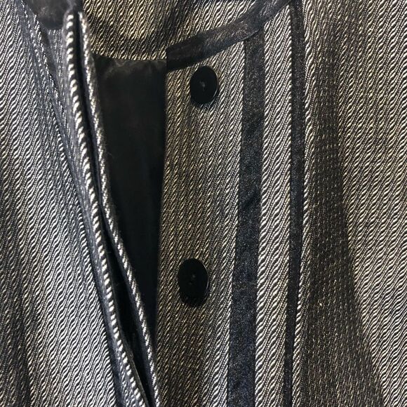 Ellen Tracy Linda Allard black gray silver button front blazer and skirt suit - Picture 2 of 16